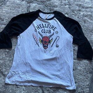 stranger things hell fire club baseball tshirt size XXL